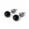 boucles oreilles puces obsidienne naturelle garaulion