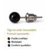 boucles oreilles puces obsidienne noire naturel vue profil tige