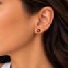 boucles oreilles puces oeil de tigre naturelle portees 6mm
