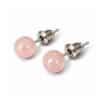 boucles oreilles puces quartz rose naturelle garaulion