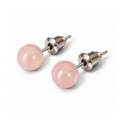 boucles oreilles puces quartz rose naturelle garaulion