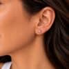 boucles oreilles puces quartz rose naturelle portees 6mm
