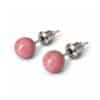boucles oreilles puces rhodonite naturelle garaulion