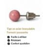 boucles oreilles puces rhodonite naturelle vue profil tige