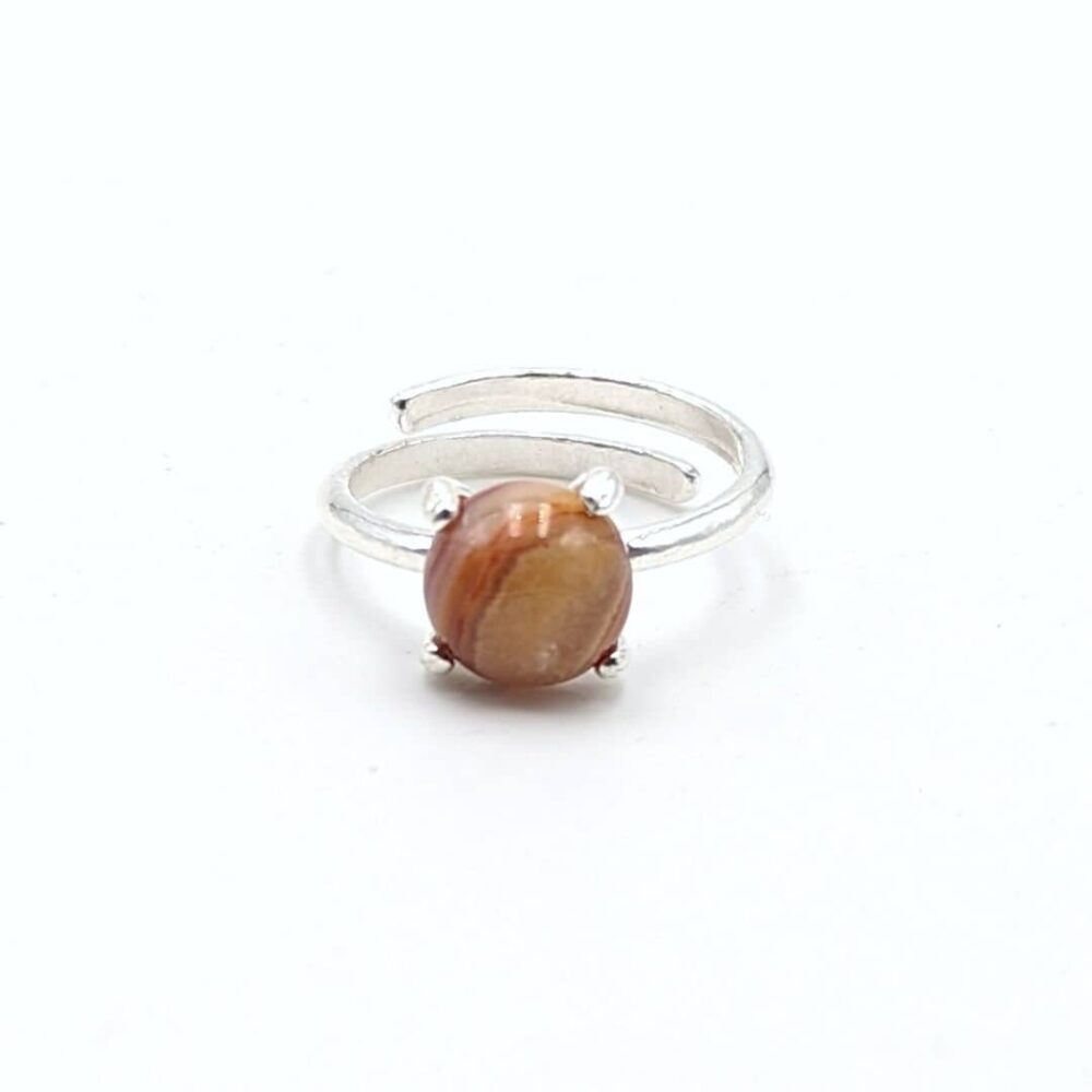 Bague Agate crazy lace argent
