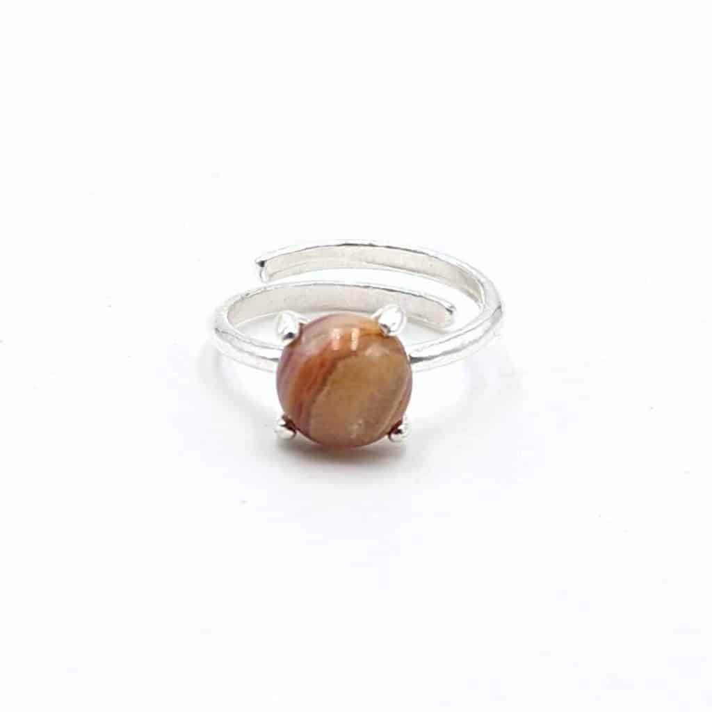 Bague Agate crazy lace argent
