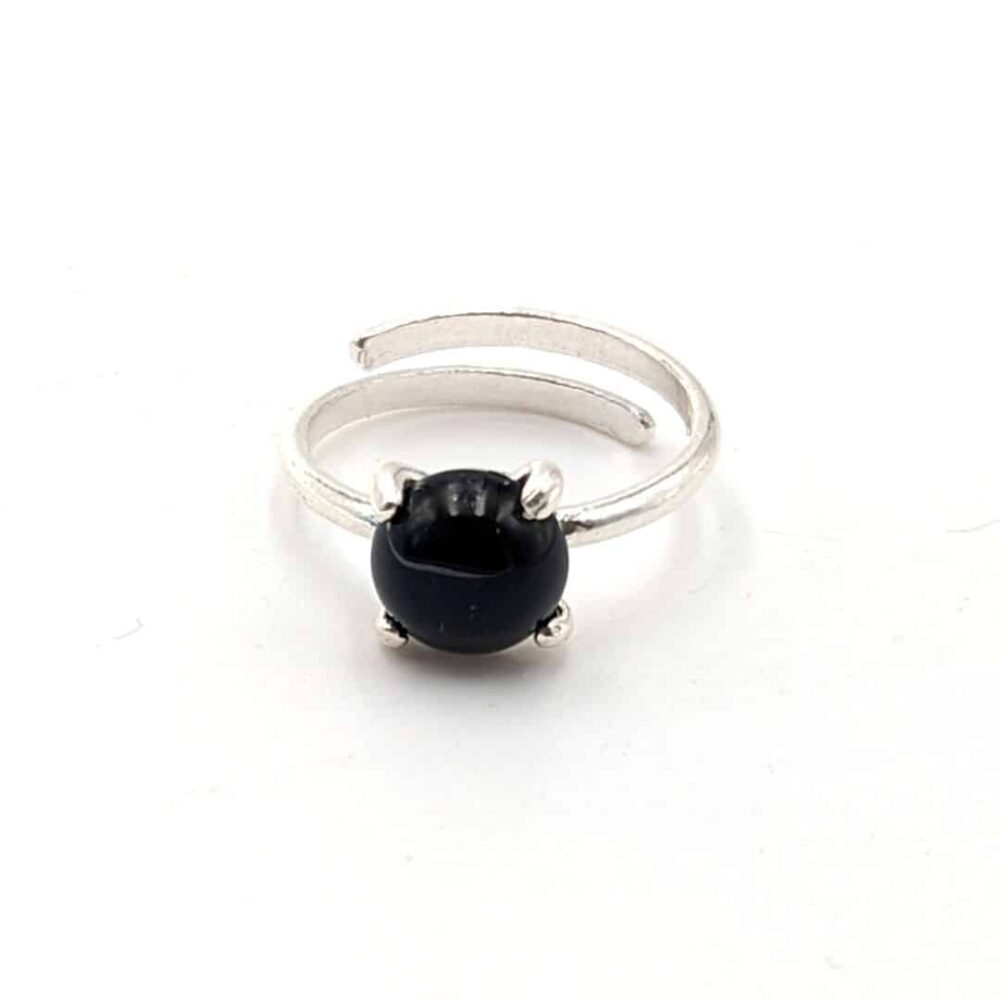Bague Agate noire argent