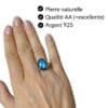 Bague labradorite pierre naturelle qualité AA argent 925 bijou lithothérapie Garaulion