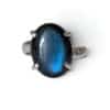 Bague argent 925 labradorite naturelle intuition et protection