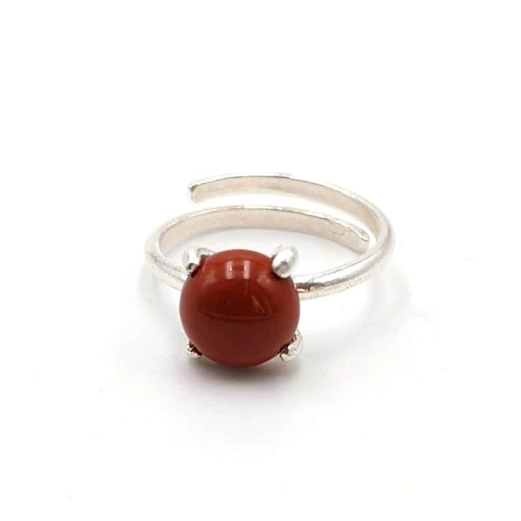 Bague Jaspe rouge argent