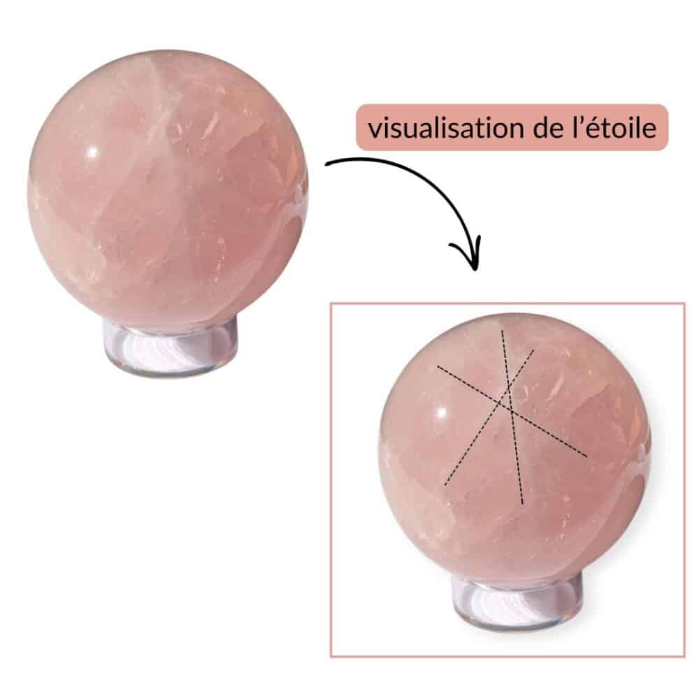 sphère quartz rose étoile