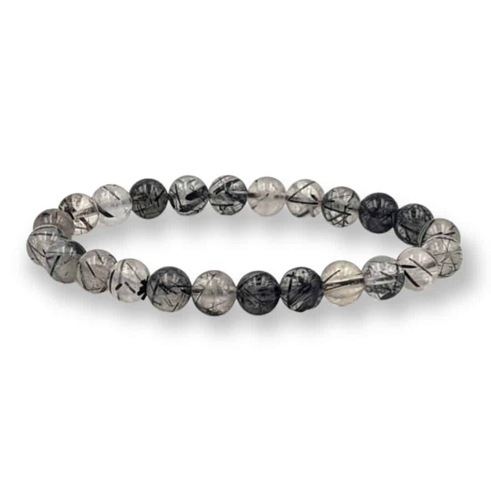 Bracelet Cristal de roche et Tourmaline 8 mm