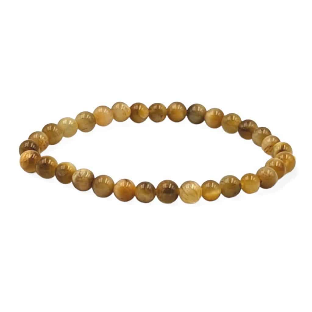 Bracelet Oeil de Tigre doré 6mm