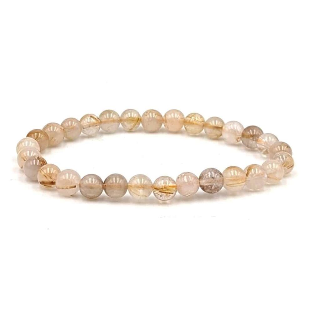 Bracelet Cristal de roche rutile 6mm