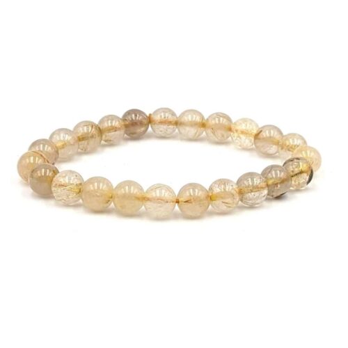 Bracelet Cristal de roche rutile 8mm
