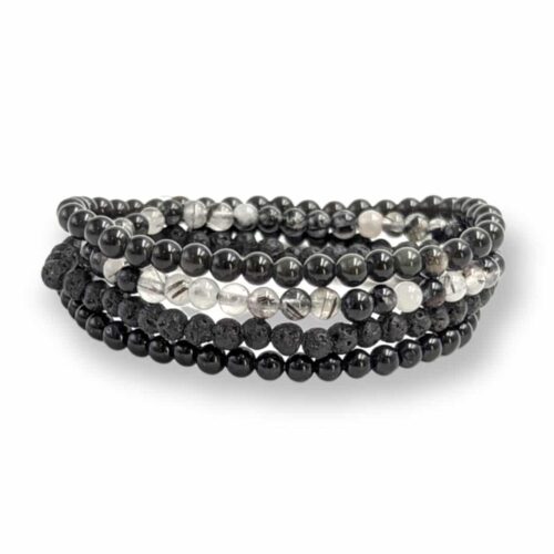 Bracelets pierre noire | chakra racine
