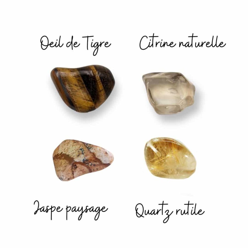 oeil de tigre citrine jaspe paysage quartz rutile