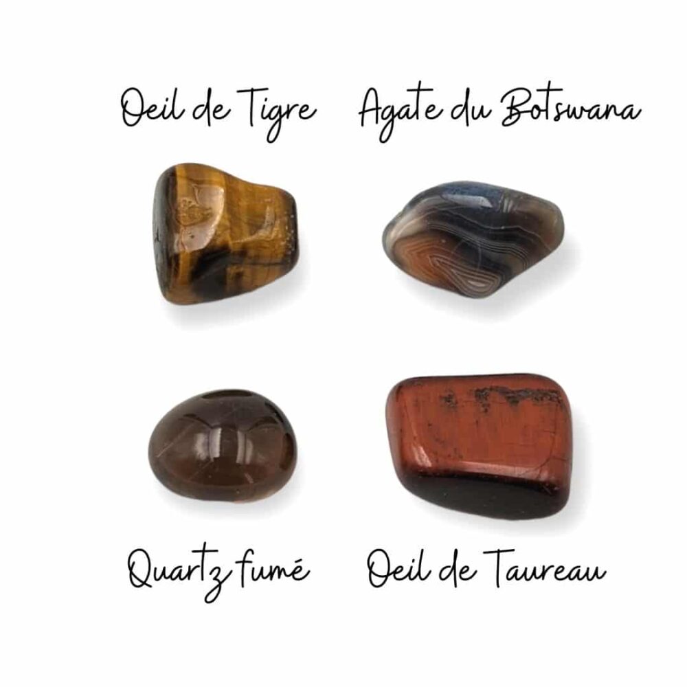 oeil de tigre oeil taureau quartz fumé Agate Botswana