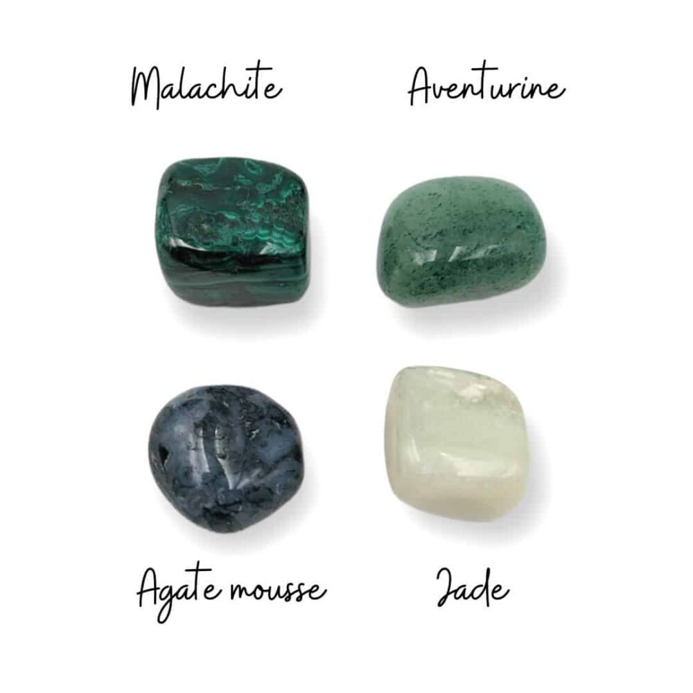 malachite aventurine agate mousse jade