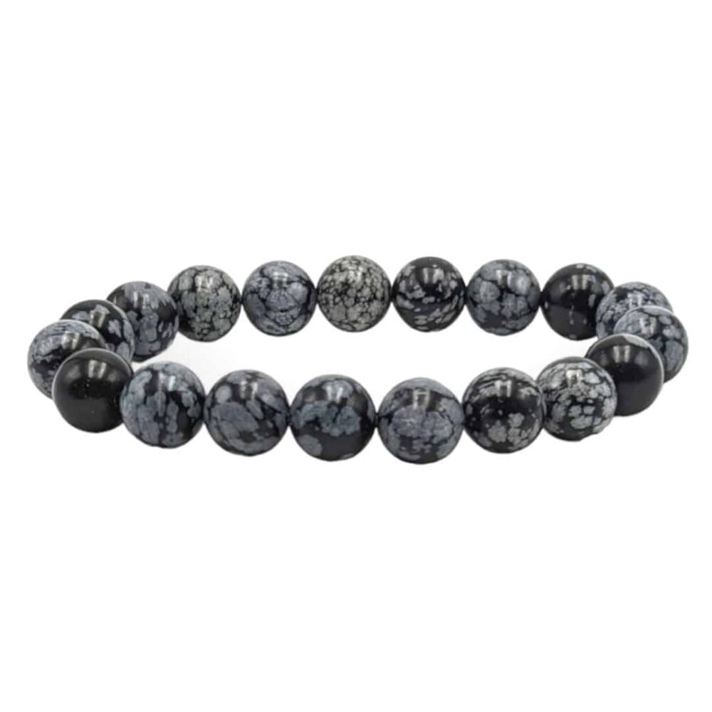 Bracelet Obsidienne neige 10mm