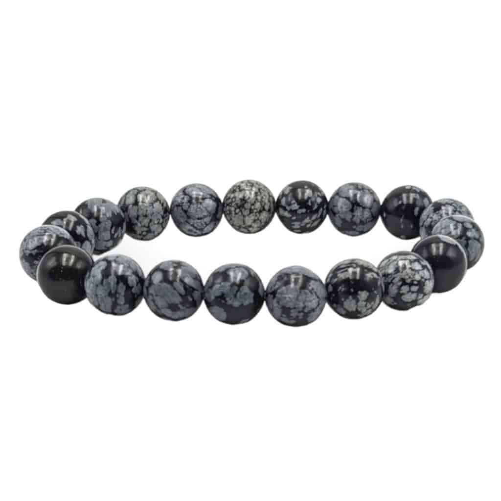 Bracelet Obsidienne neige 10mm
