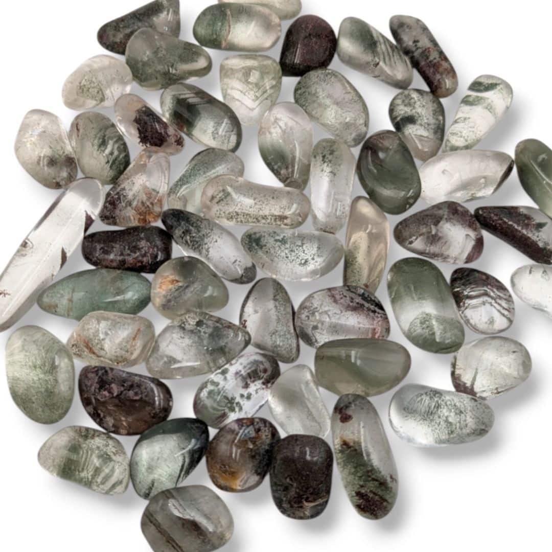 Amas de quartz naturel fabriqué - Quartz fantôme vert (environ 250-300 g 8 cm)