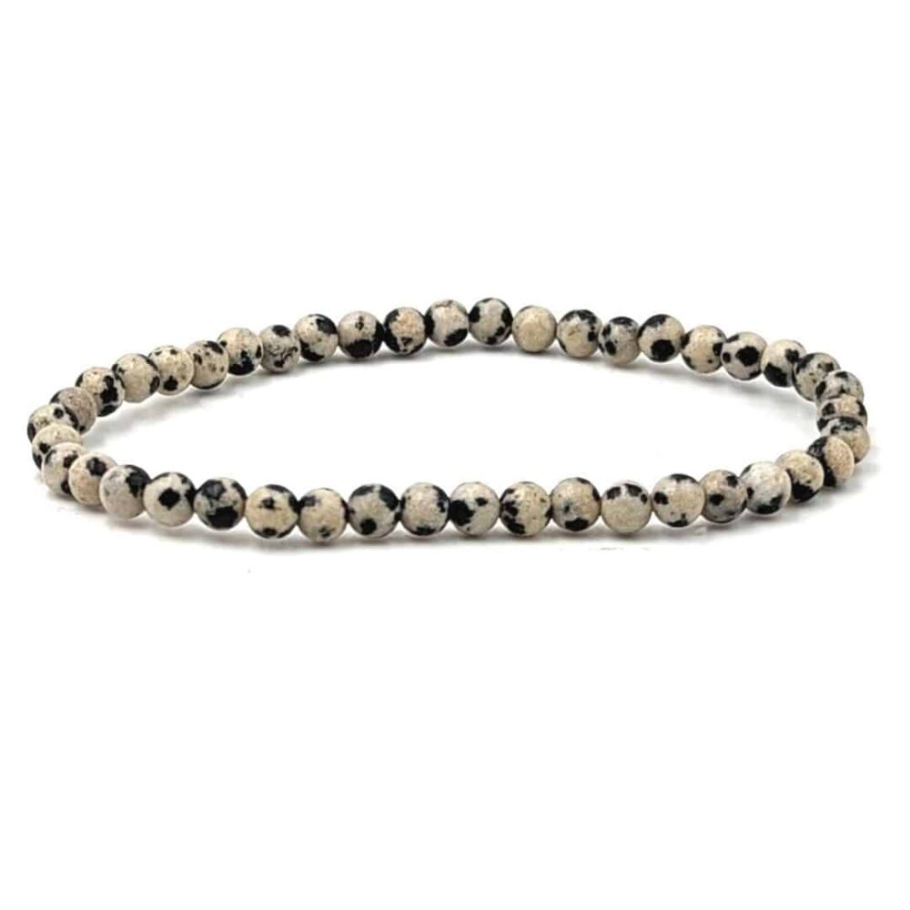 Bracelet Jaspe Dalmatien 4mm