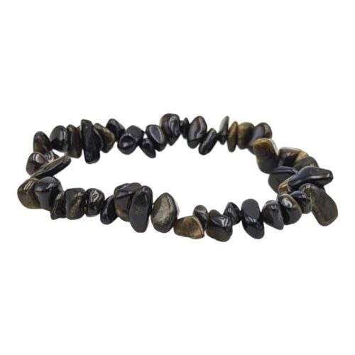 Bracelet Obsidienne dorée baroque