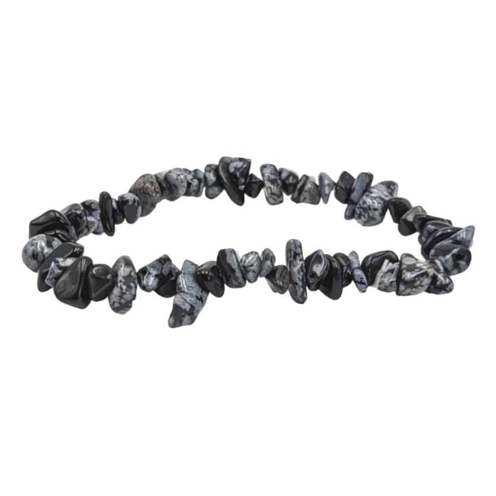 Bracelet Obsidienne neige baroque