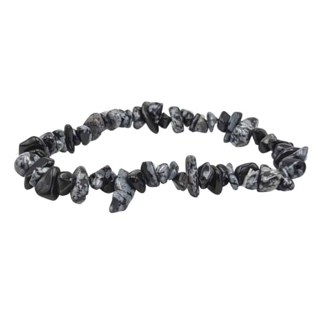 Bracelet Obsidienne neige baroque