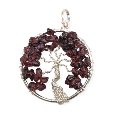 Pendentif Arbre de vie en Grenat