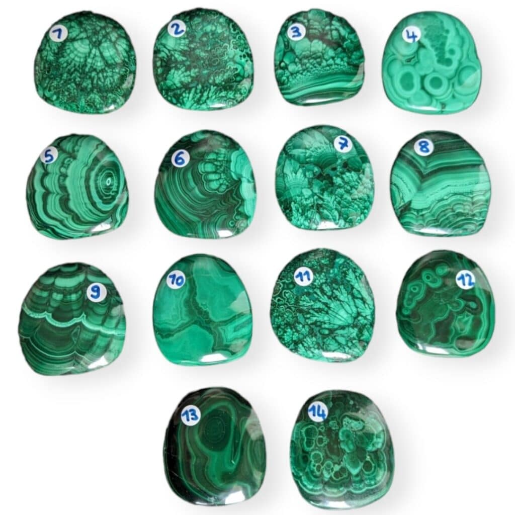 Galet plat Malachite