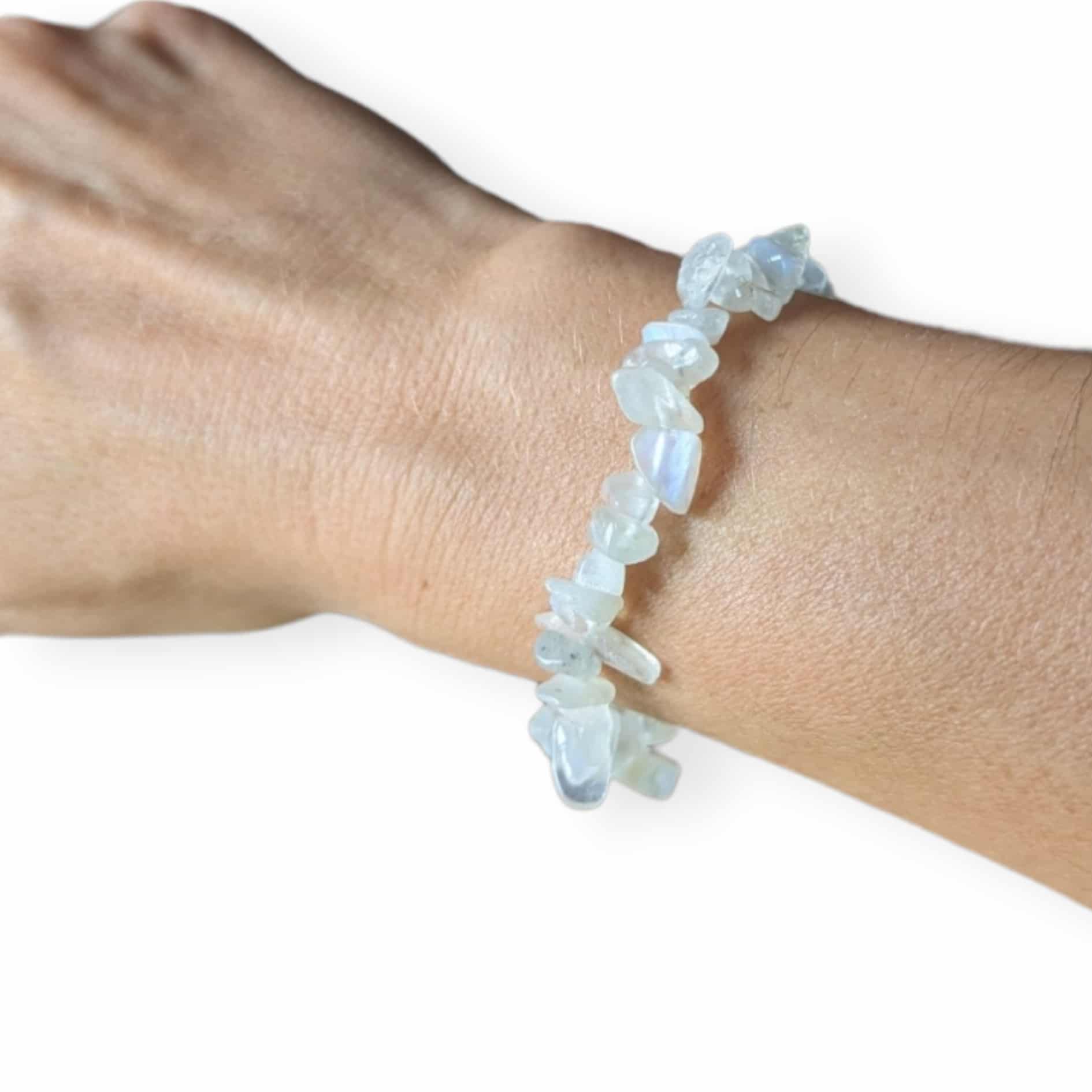 Bracelet En Péristérite (pierre Minérale) 8 Mm - Neuf Avec étiquettes, Marque OxcmoBijoux, Perles Rondes