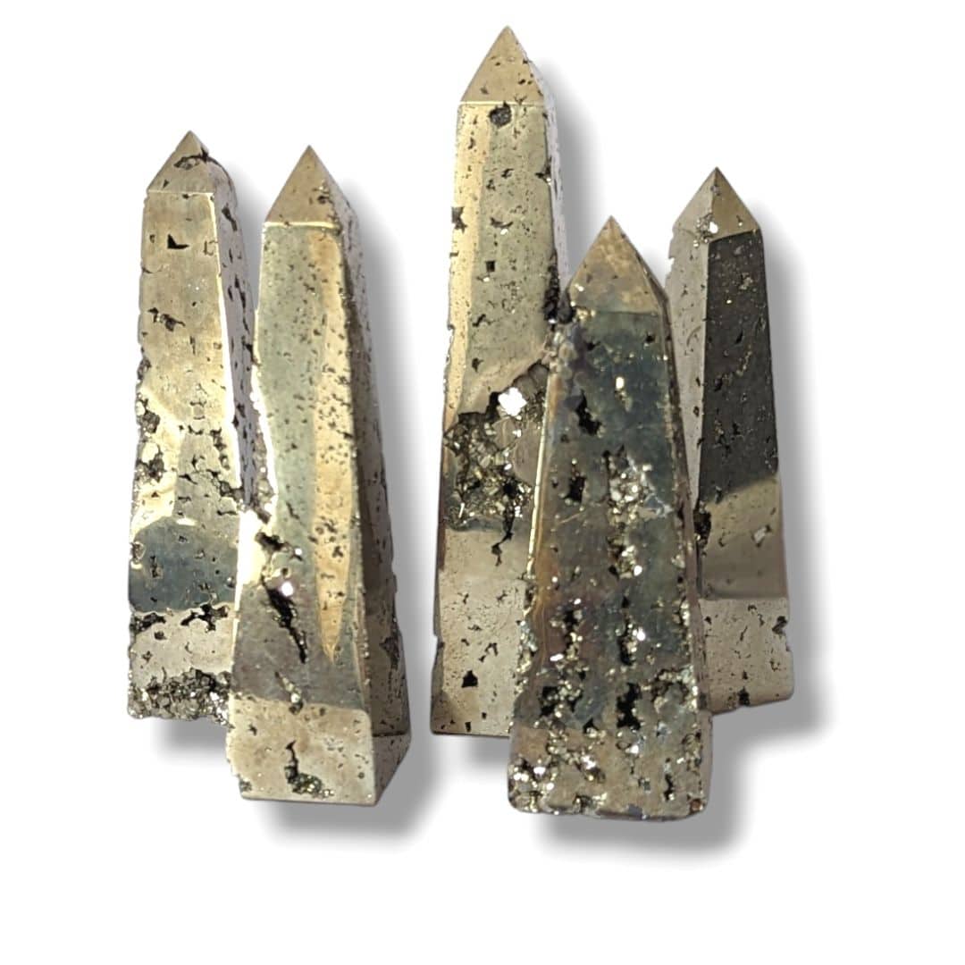 Pendentif Pointe En Pyrite - Collier Pierre Chakra Neuf France Minéraux, Avec étiquettes