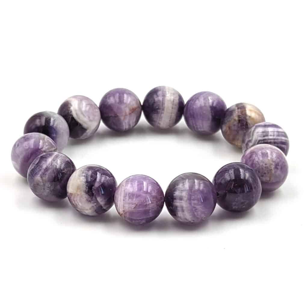 Bracelet Améthyste rubanée 14mm