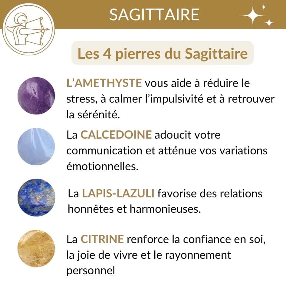 quelle pierre pour le signe sagittaire lapis calcédoine citrine amethyste lithotherapie sagittaire intuition aventure