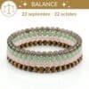 bracelets astro balance pierres naturelles quartz rose quartz fumé jade oeil de tigre lithotherapie signe astrologique balance