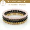 bracelets astro capricorne pierres naturelles quartz fumé citrine, obsidienne quartz rose lithotherapie signe astrologique capricorne