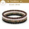 bracelets astro taureau pierres naturelles oeil de taureau tourmaline noire quartz rose unakite lithotherapie signe astrologique taureau