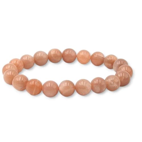 Bracelet Pierre de Lune rose 10mm