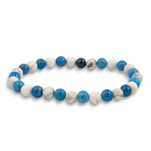 Bracelet Apatite bleue / Howlite 6mm