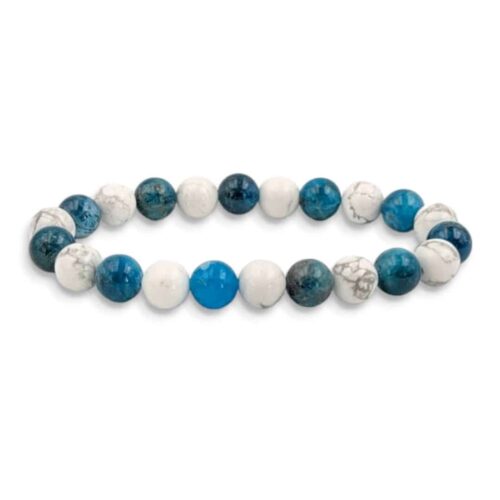 Bracelet Apatite bleue / Howlite 8mm