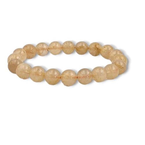 Bracelet Cristal de roche rutile 10mm