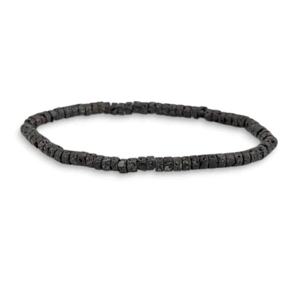 Bracelet pierre de lave Heishi