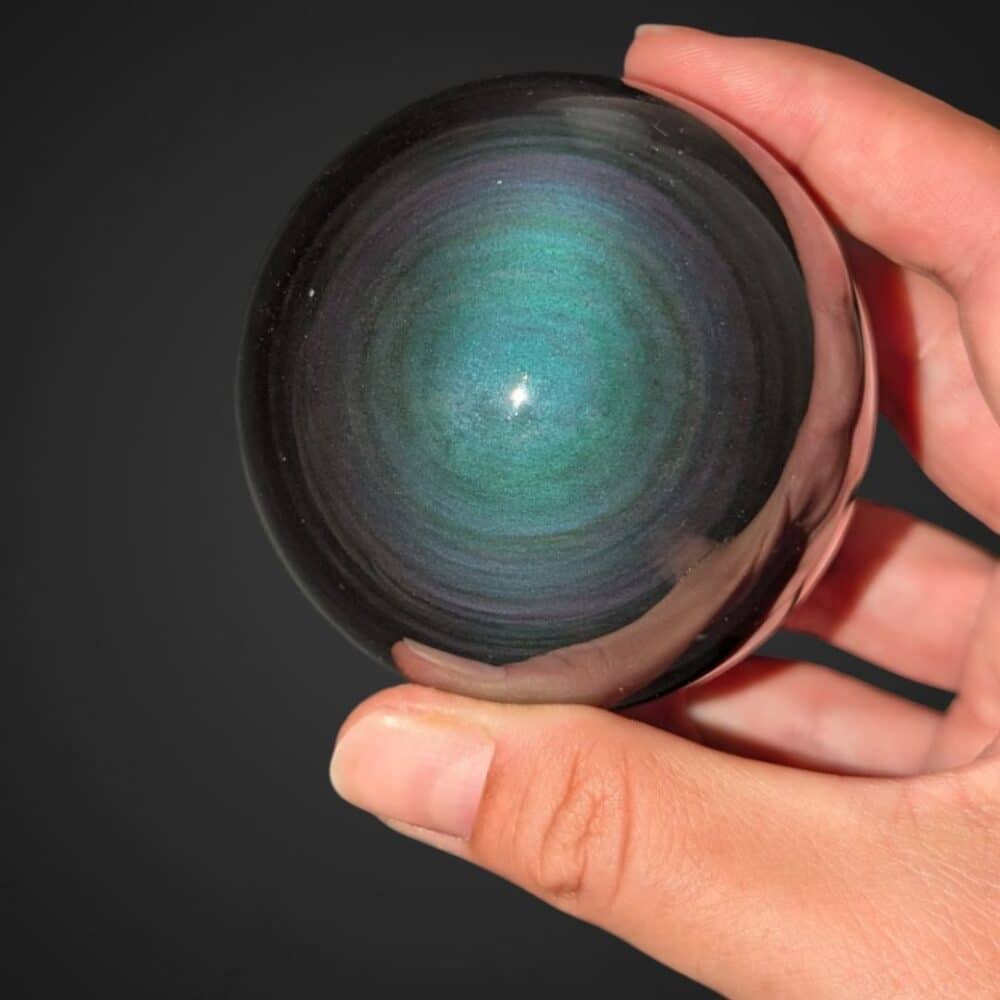 sphère obsidienne oeil celeste 375g