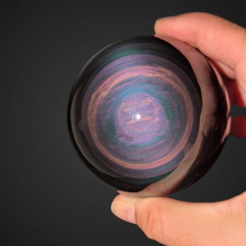 sphère obsidienne oeil celeste 460g