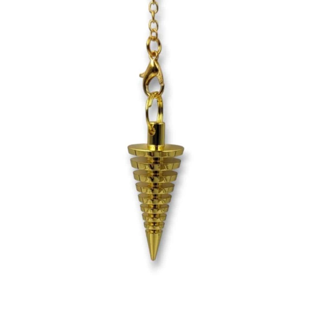 Pendule conique métal doré