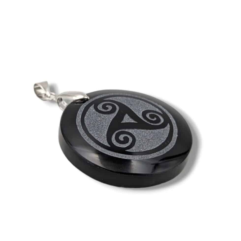 Pendentif Shungite - Collier Double Cordon Réglable - Noir