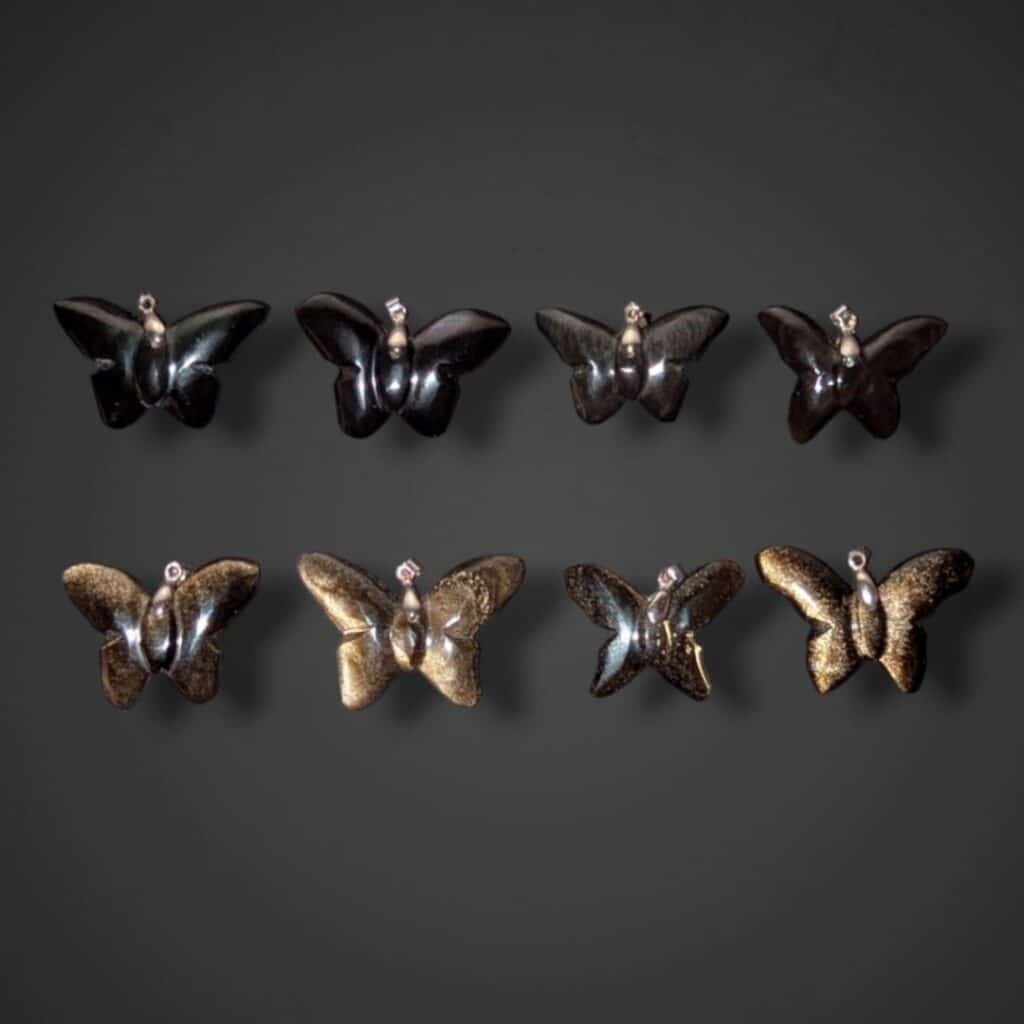 Pendentif Papillion Obsidienne