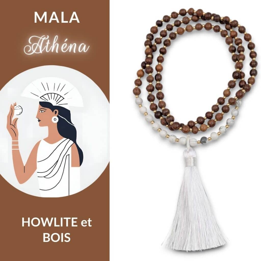 Mala en Howlite et Bois – Athéna